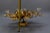 Italian Hollywood Regency Gilt Metal and Glass Flower Ceiling Light, 1970s For Sale - Image 18 of 18