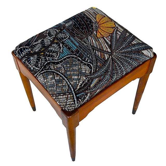 Chestnut Mid 20th Century Walnut Vanity Bench/Stool With Storage For Sale - Image 8 of 14