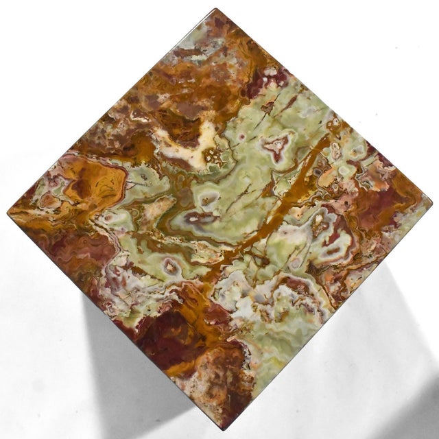 Coffee Pair of Red Onyx Cube Tables by Pace Collection For Sale - Image 8 of 10