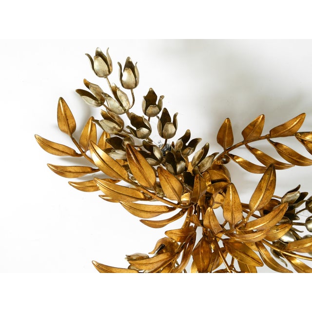 Large Gold-Plated Floral Wisteria Ceiling Lamp by Hans Kögl, 1970s For Sale - Image 10 of 18