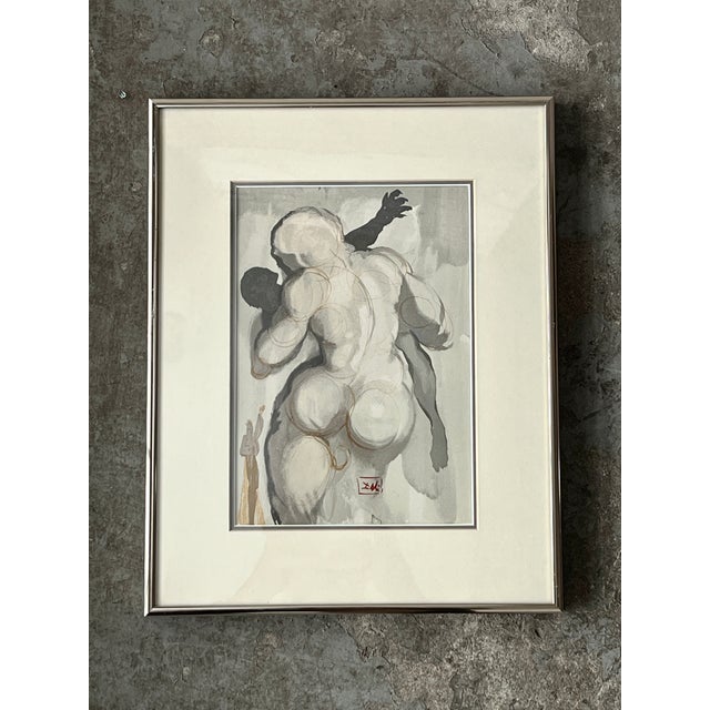 Contemporary 1980s Salvador Dali 'Purgatory Canto 6, the Divine Comedy Framed Vintage Reproduction Print For Sale - Image 3 of 8