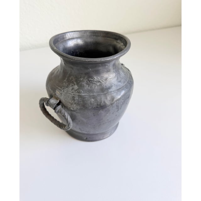 Antique French Pewter Vase With Handles For Sale - Image 4 of 10