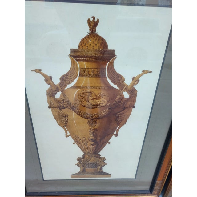 1990s Vintage Large Grecian Style Urns Framed Wall Art Prints- a Pair For Sale - Image 5 of 9