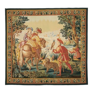 Les Fauconniers Handwoven Tapestry - 244 X 262 Cm (8'0" X 8'7") - Requires Rod Size 6 For Sale