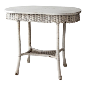 Antique White Wicker Sunroom Table