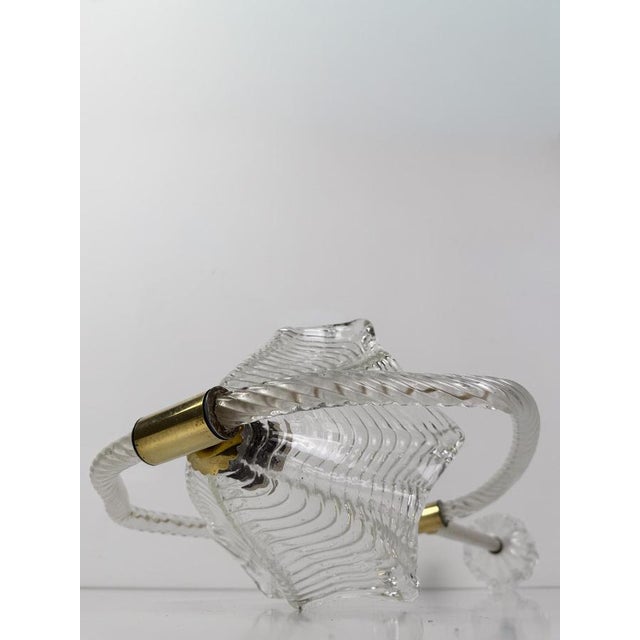 Italian Art Deco Murano Glass and Brass Pendant Light, 1930s For Sale - Image 4 of 18