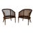 Pair Vintage Faux Bamboo Cane Barrel Chairs Hollywood Regency For Sale