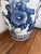 Vintage Hand-Painted Chinoiserie Floor Vase With Blue & White Floral and Avian Motif For Sale - Image 10 of 12