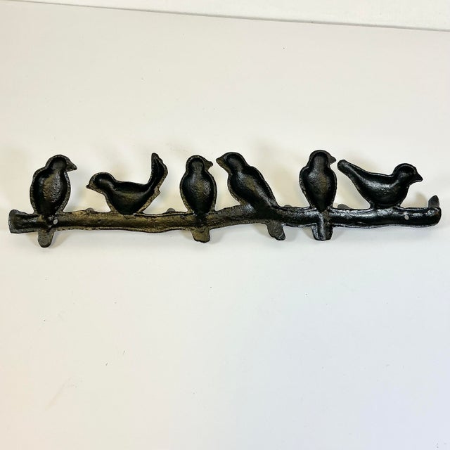 1970s Vintage Italian Art Nouveau Giacometti Style Tree Branch & Birds Wall Hooks - 5 Hooks. For Sale - Image 13 of 13
