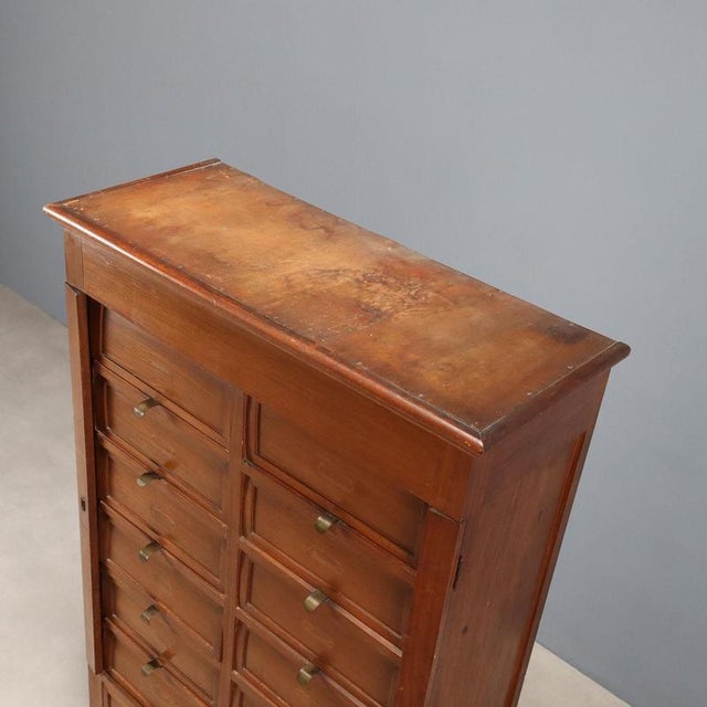 Wood Antique 20th Century Chest of Drawers in Mahogany, Italy For Sale - Image 7 of 9