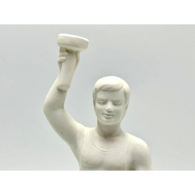 1930s Art Deco Berlin Olympic Games Bisque Torch Bearer Runner Figurine, 1936 For Sale - Image 5 of 11
