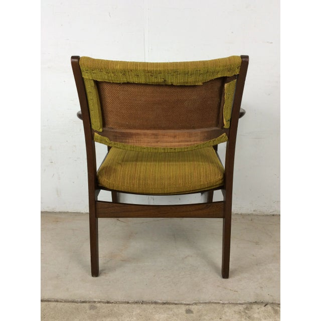 Mid Century Modern Arm Chair With Vintage Green Upholstery For Sale - Image 9 of 12