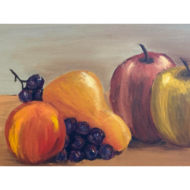 Textile 1963 Signed K. Ulrich Still Life Oil Painting of Fruit For Sale - Image 7 of 7