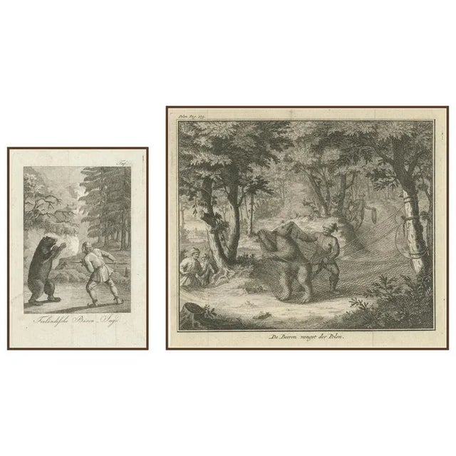 Bear Hunting in Finland and Poland, 18th Century, Paper, Set of 2 For Sale - Image 10 of 10