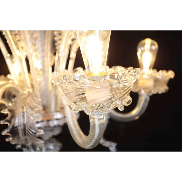 Six-Arm Venetian Murano Chandelier. Restored For Sale - Image 3 of 13
