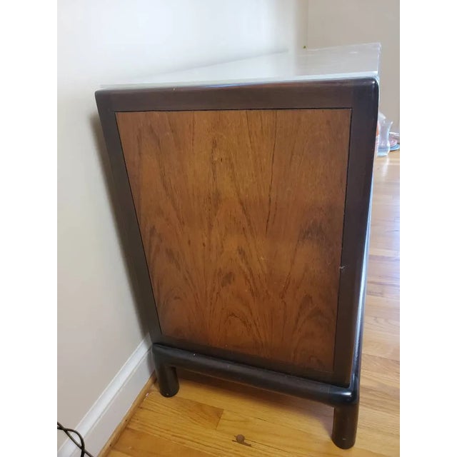 Vintage Mount Airy Mid-Century Modern Credenza Two-Tone Walnut Finish For Sale In Baltimore - Image 6 of 13