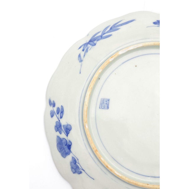 Ceramic Set of 4 Japanese Arita Imari Blue and White Plates, 19th Century For Sale - Image 7 of 8