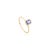 Minimalism Dainty Blue Sapphire 14k Yellow Gold Promise Ring Size 6.5 For Sale - Image 3 of 11