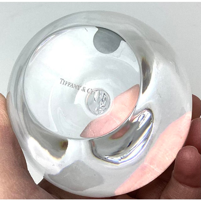 Tiffany and Co. Vintage Tiffany & Co. Glass Apple Paperweight For Sale - Image 4 of 4