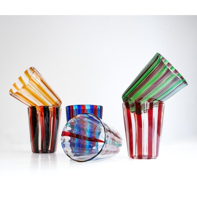 Contemporary Purpurri of Angelo Ballarin Glasses by Mariana Iskra, Set of 6 For Sale - Image 3 of 18