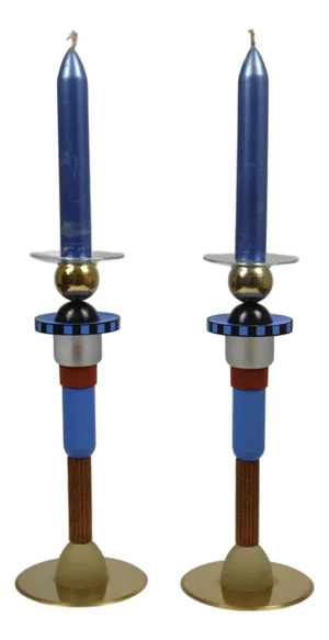Totem Candleholders by Hilton McConnico for Maison Lanvin, 1990s, 1992, Set of 2