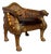 Regal Lion Throne Armchair in Cowhide and Gilded Detail For Sale