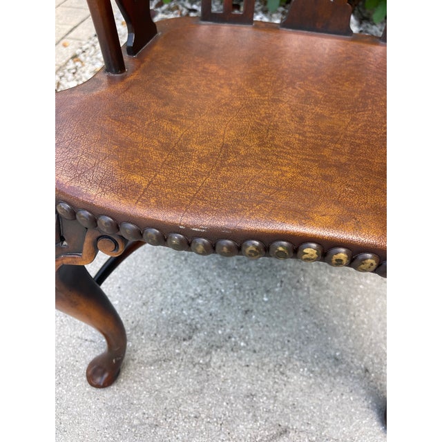 Vintage Gothic Revival Windsor Armchair Attributed to Theodore Alexander For Sale - Image 12 of 14