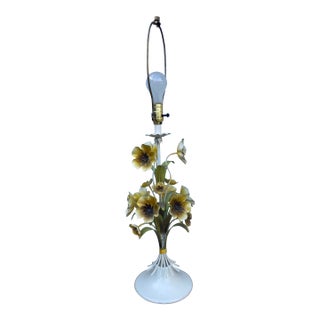60s Italian Yellow Tulip Flowers Lamp For Sale
