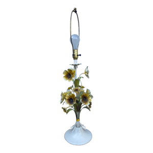 60s Italian Yellow Tulip Flowers Lamp