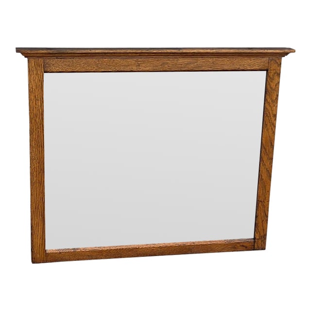 19th Century Arts and Craft American Solid Oak Mirror. For Sale