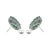 Metal Contemporary Emerald & Diamond Floral Stud Earrings in 14k White Gold- A Pair For Sale - Image 7 of 12