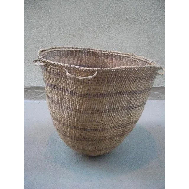 Tribal Vintage Striped Yanomami Gathering Basket For Sale - Image 3 of 9
