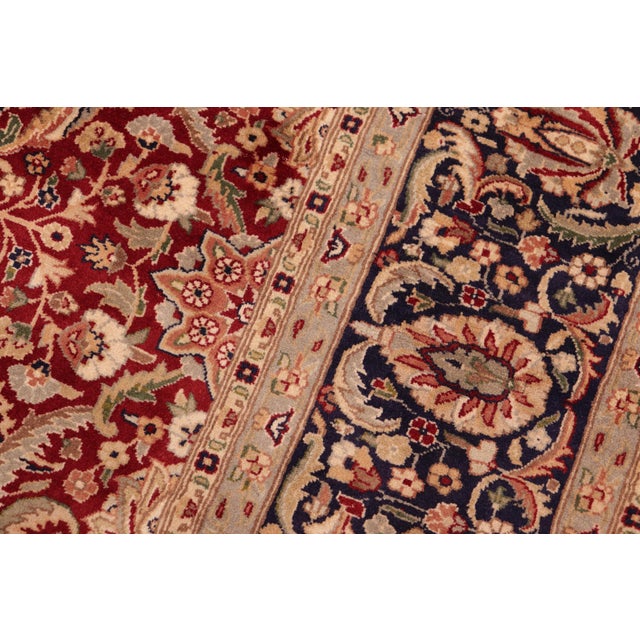 1990s 1990's Floral Pak-Persian Red/Blue Wool Rug - 6'0'' X 8'6'' For Sale - Image 5 of 9