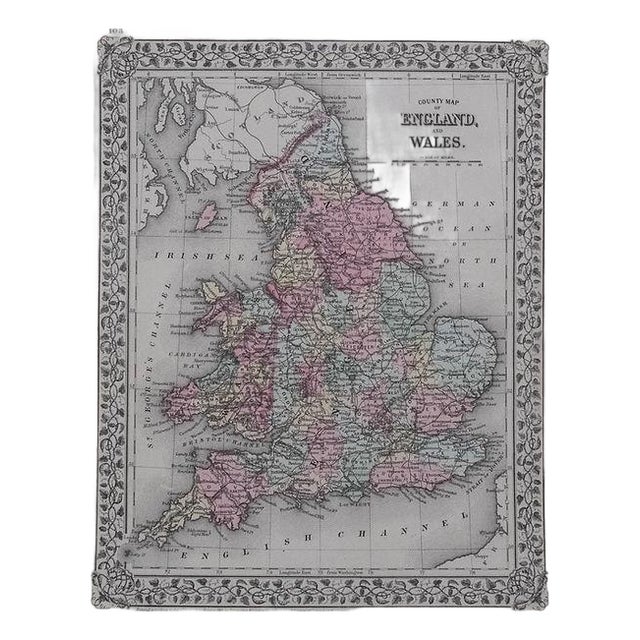 1881 Mitchell Map of England and Wales For Sale