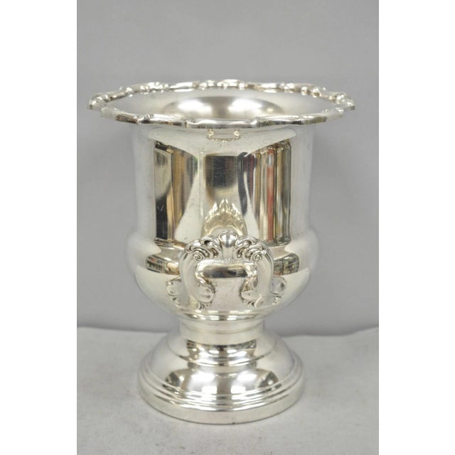 Traditional Vintage Leonard Silver Plated Trophy Cup Urn Champagne Chiller Bar Ice Bucket For Sale - Image 3 of 16