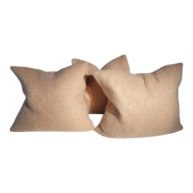 Collection of Vintage Lambs Wool Pillows -3 For Sale