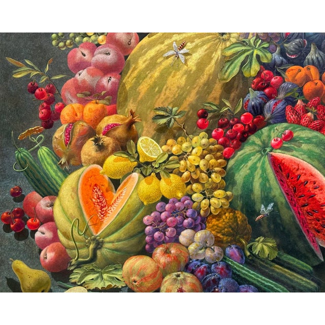 2004 Acrylic on Canvas Still Life Painting of Fruit by Alain Le Chatelier For Sale In Indianapolis - Image 6 of 7