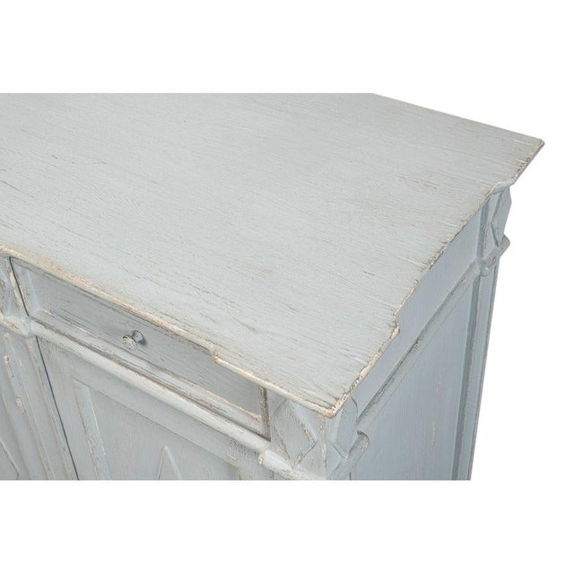 French Provincial Sideboard with a Distressed Blue-Grey Finish For Sale - Image 10 of 11