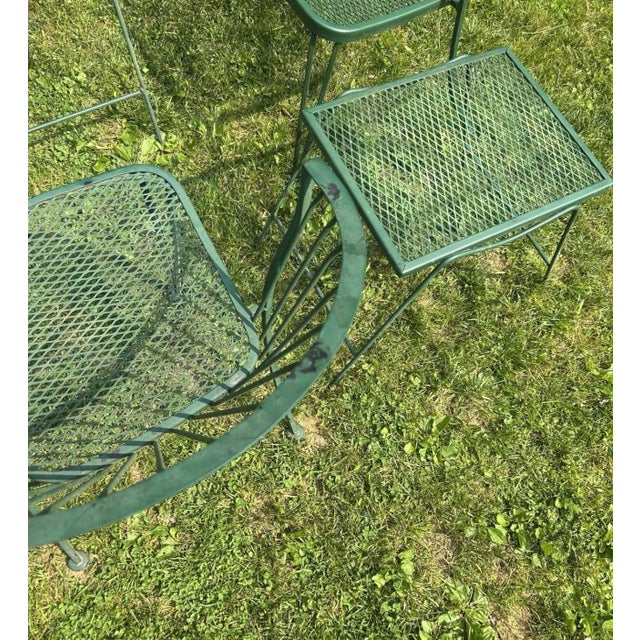 1980s 1980s Attributed to Russel Woodard Coversation Set Bench, 2 Chairs and 3 Side Tables For Sale - Image 5 of 7