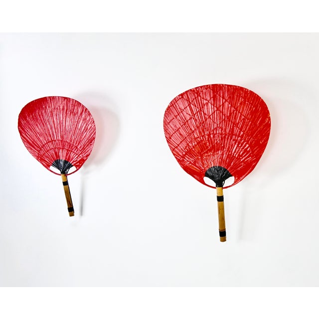 1970s Uchiwa Wall Lamps attributed to Ingo Maurer for M Design, 1970s, Set of 2 For Sale - Image 5 of 15