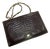 1970s Elegant Brown Embossed Leather Italian Shoulder Bag For Sale