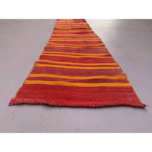 Turkish Narrow Kilim Runner Rug For Sale - Image 3 of 7