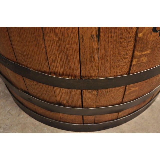 Jack Daniels Whiskey Barrel Engraved Oak Wood With Metal Bands For Sale In Philadelphia - Image 6 of 12