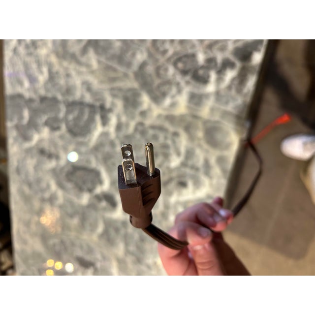 Gray Marble Table With Led Light Underneath For Sale - Image 4 of 6