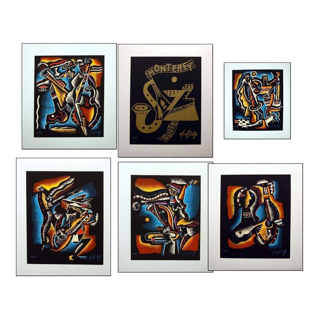 1990s Neal Doty Monterrey Jazz 6pc Set Music Suite Signed Fine Art For Sale