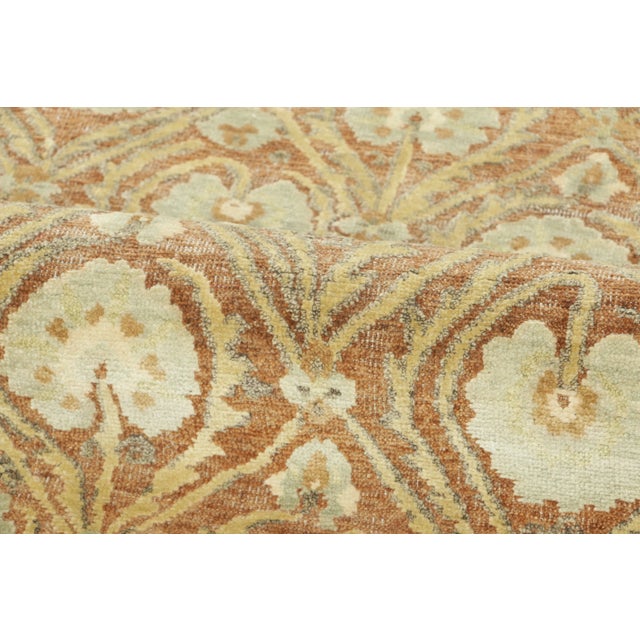 2020s Contemporary Block Print Floral Vine Natural Silk Runner by Rug & Kilim, India For Sale - Image 5 of 8