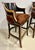 Modern Pair of Gregorius- Pineo Two-Tone Ebonized & Natural Wood Bar Stools With Brown Ultrasuede For Sale - Image 3 of 12