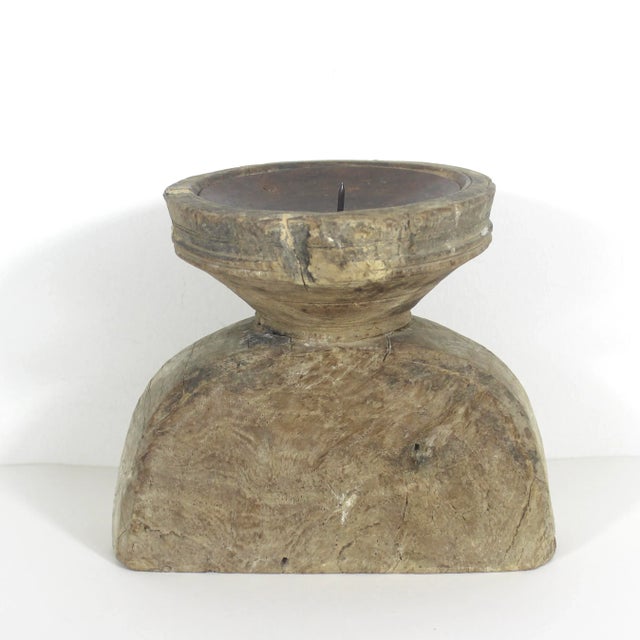 Vintage Wood and Metal Candleholder Seed Sorter For Sale - Image 4 of 11