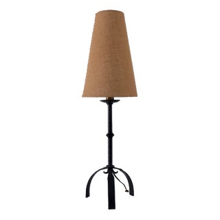 Brutalist Wrought Iron Table Lamp, 1970s For Sale