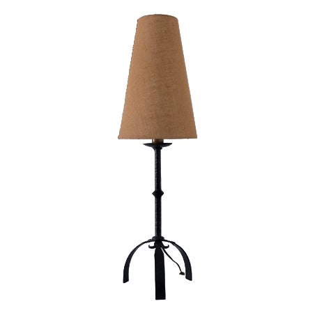 Brutalist Wrought Iron Table Lamp, 1970s For Sale